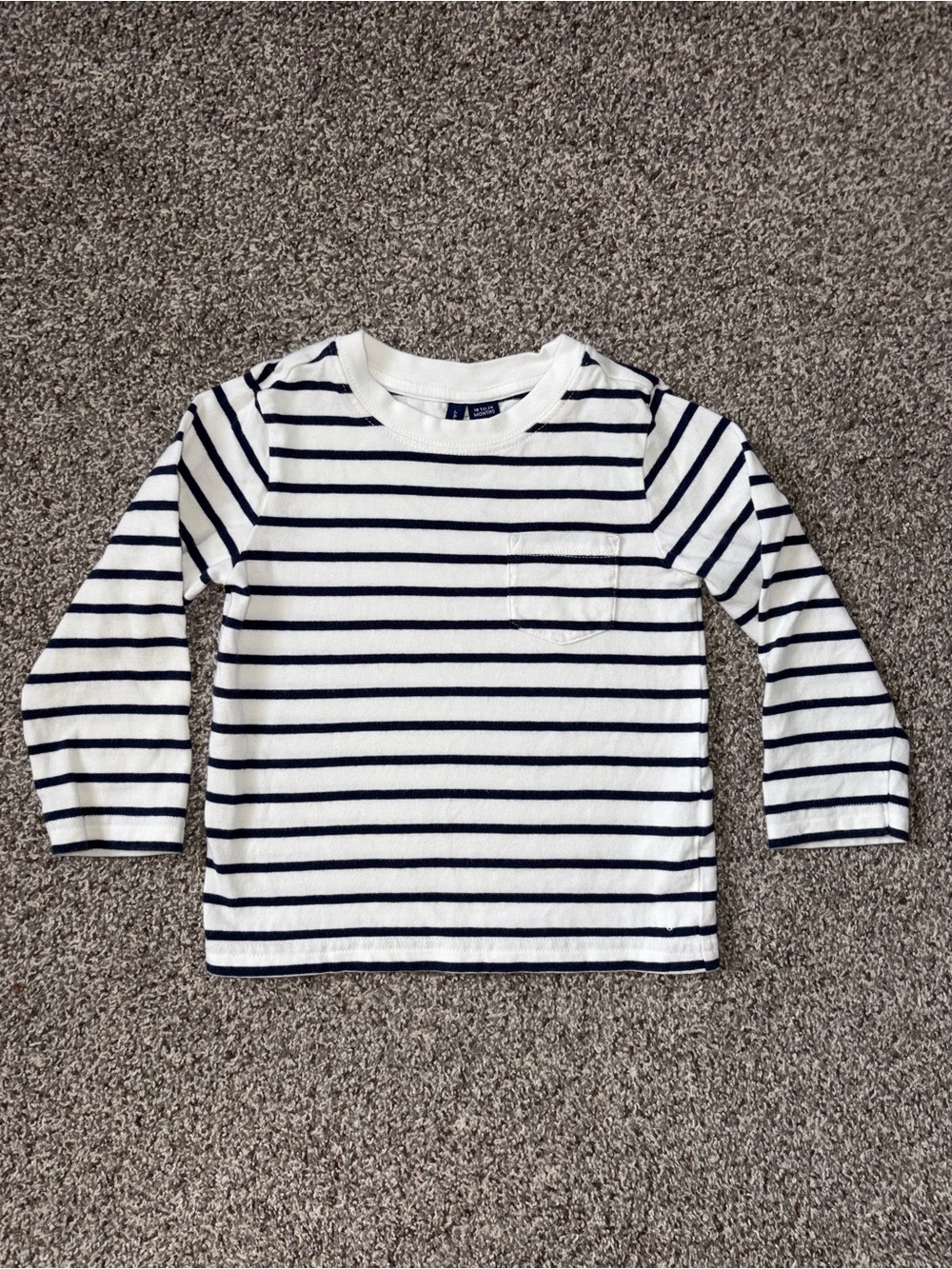 Janie and Jack Navy & White Striped Long-Sleeve Tee 18-24 Months Shirt Toddler